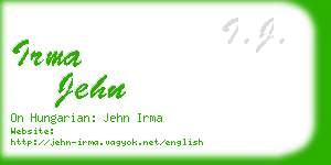 irma jehn business card